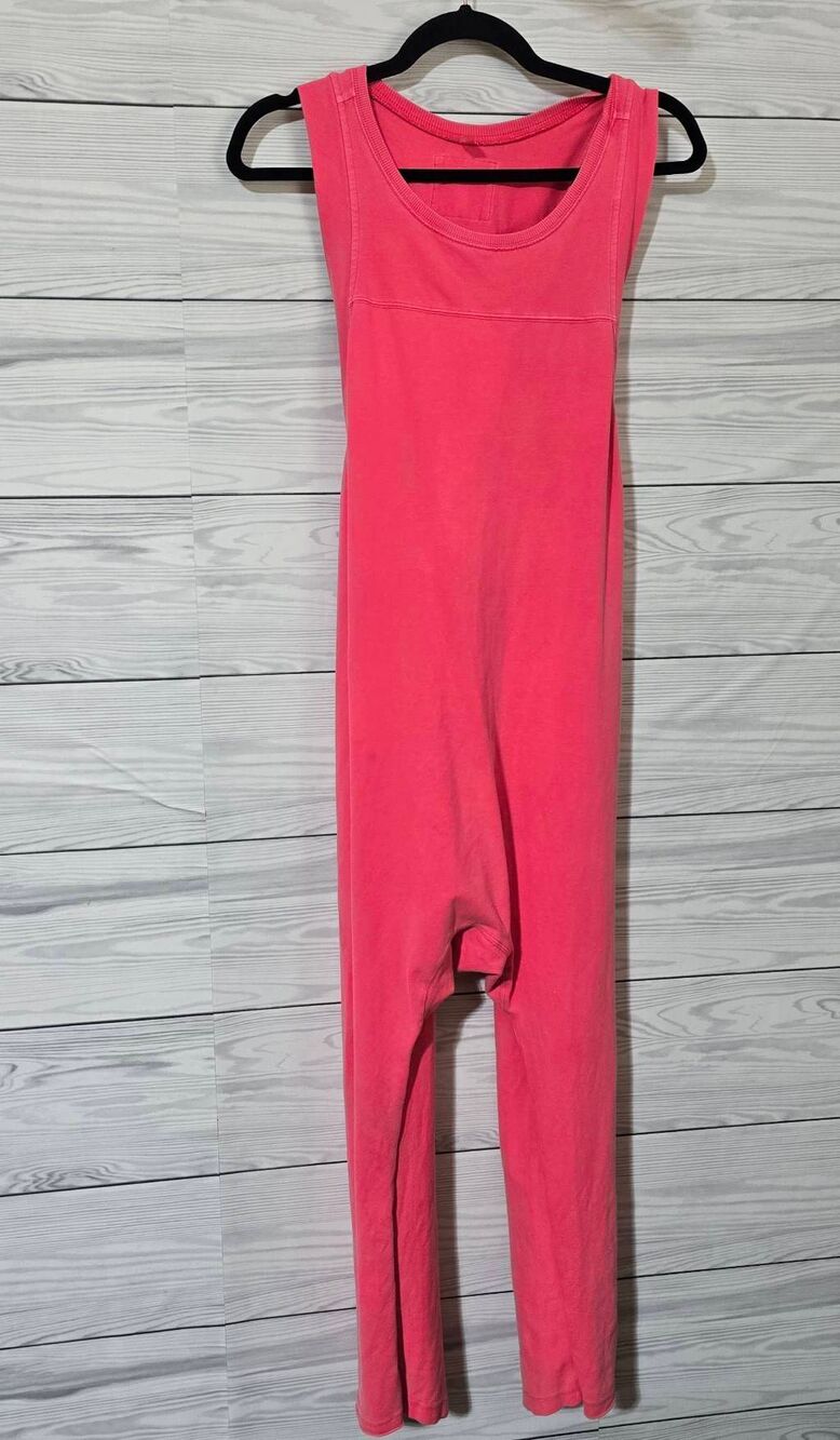 Free People FP Movement Neon Pink Harem Jumpsuit XS Athleisure Trendy Bright
